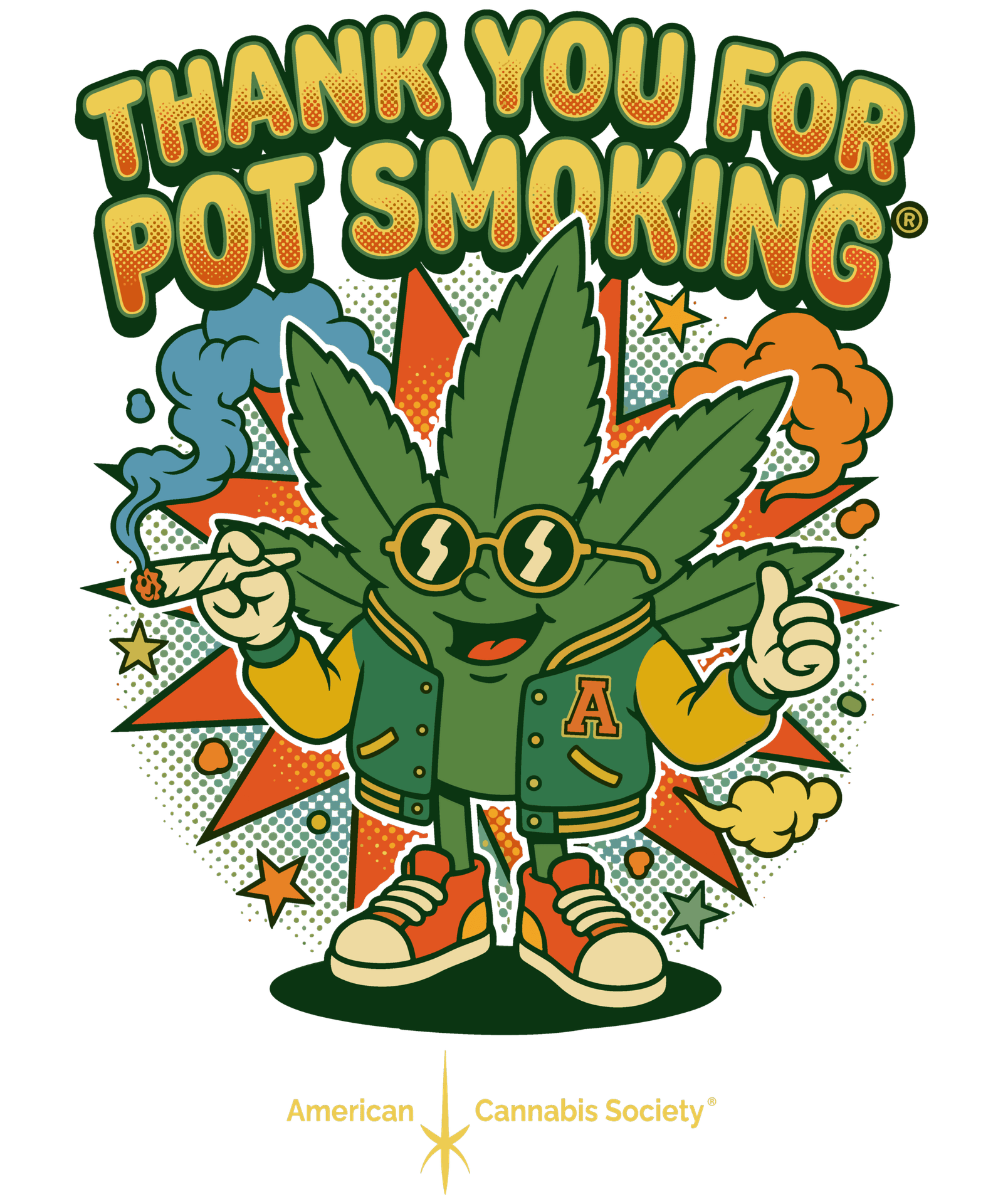 Thank You For Pot Smoking cannabis culture t-shirt design from THCFACTOR, available near Lodi WI